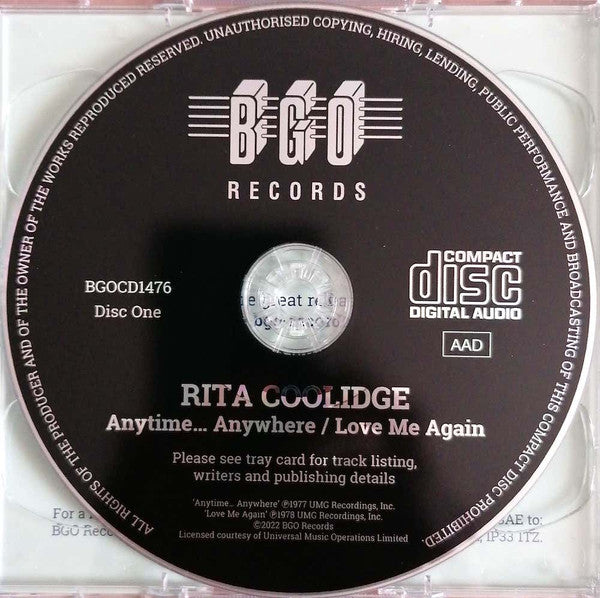 Rita Coolidge : Anytime... Anywhere / Love Me Again / Satisfied / Heartbreak Radio (2xCD, Comp, RE, RM)