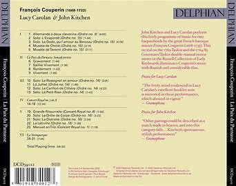 François Couperin, Lucy Carolan, John Kitchen (2) : La Paix Du Parnasse (CD, Album)