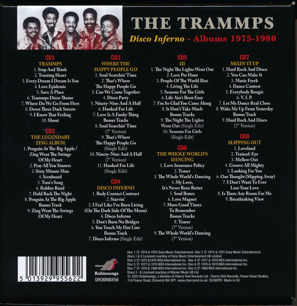The Trammps : Burn Baby Burn - Disco Inferno (The Trammps Albums 1975-1980) (CD, Album, RE + CD, Album, RE + CD, Album, RE + CD)