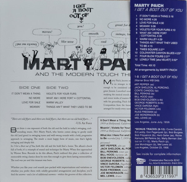 Marty Paich : I Get A Boot Out Of You (CD, Album, RE)