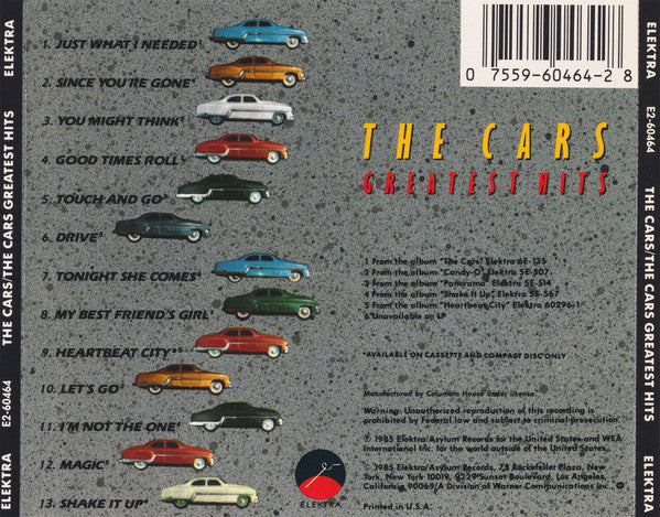 The Cars : The Cars Greatest Hits (CD, Comp, Club, RE, DAD)