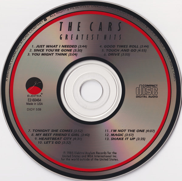 The Cars : The Cars Greatest Hits (CD, Comp, Club, RE, DAD)