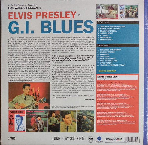 Elvis Presley : G. I. Blues (LP, Album, Ltd, RE, Blu)