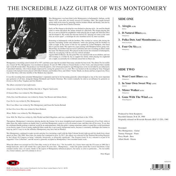 Wes Montgomery : The Incredible Jazz Guitar Of Wes Montgomery (LP, Album, M/Print, RE)
