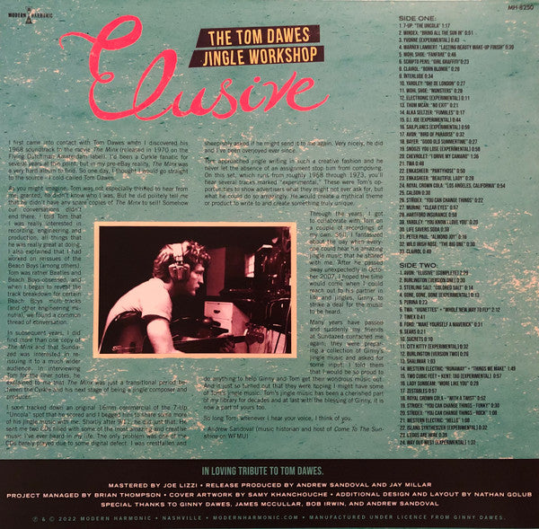 Tom Dawes : The Tom Dawes Jingle Workshop (LP, Album)