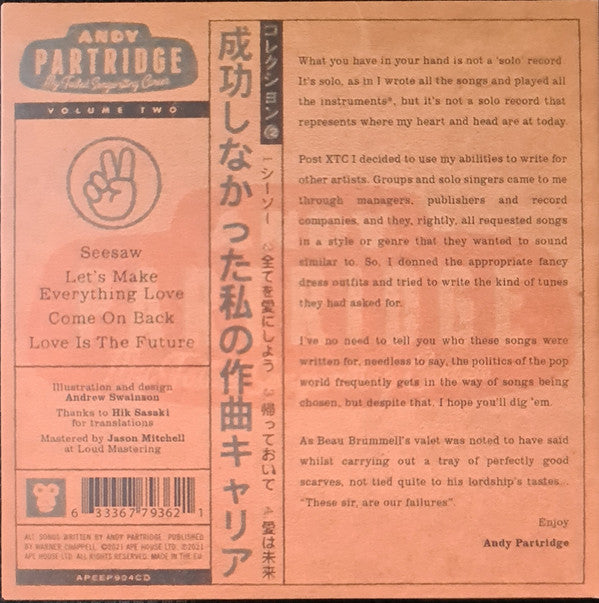 Andy Partridge : My Failed Songwriting Career Volume Two (CD, EP)