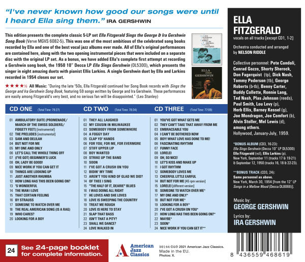 Ella Fitzgerald : Sings The George & Ira Gershwin Song Book (3xCD, Comp, RE)