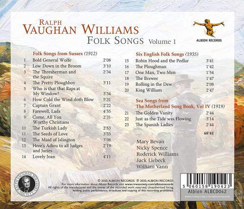 Ralph Vaughan Williams, Mary Bevan, Nicky Spence, Roderick Williams (3), Jack Liebeck, William Vann : Folk Songs Volume 1 (CD, Album)