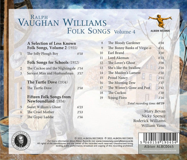 Ralph Vaughan Williams, Mary Bevan, Nicky Spence, Roderick Williams (3), William Vann : Folk Songs Volume 4 (CD, Album)
