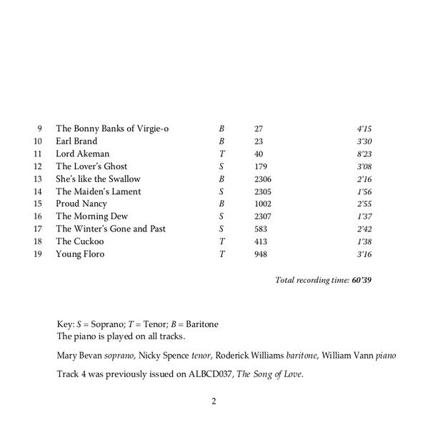 Ralph Vaughan Williams, Mary Bevan, Nicky Spence, Roderick Williams (3), William Vann : Folk Songs Volume 4 (CD, Album)