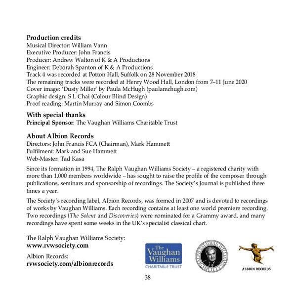 Ralph Vaughan Williams, Mary Bevan, Nicky Spence, Roderick Williams (3), William Vann : Folk Songs Volume 4 (CD, Album)