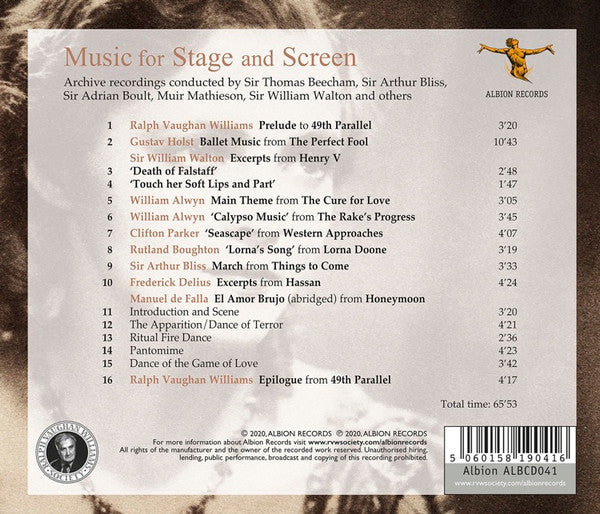 Various : Music For Stage And Screen  (CD, Comp, RM)