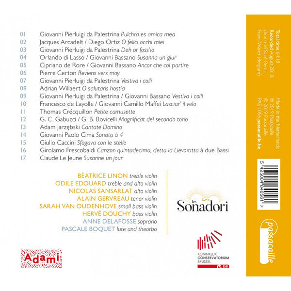 Les Sonadori, Anne Delafosse-Quentin, Pascale Boquet : Cantate Violini! - Florid Early Baroque Songs And Polyphony (CD)