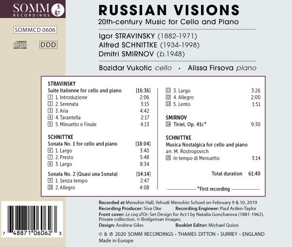 Igor Stravinsky, Alfred Schnittke, Dmitry V. Smirnov, Bozidar Vukotic, Alissa Firsova : Russian Visions (CD, Album)