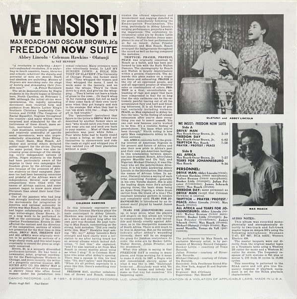 Max Roach : We Insist! Max Roach's Freedom Now Suite (LP, Album, RSD, RE, RM, Cle)