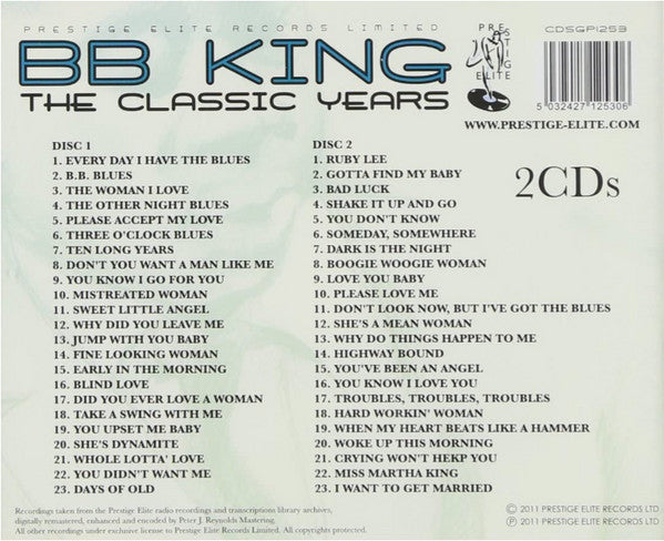 B.B. King : The Classic Years (2xCD, Comp, RM)