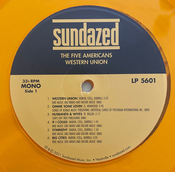 The Five Americans : Western Union / Sound Of Love (LP, RSD, Mono, RE, Abn)