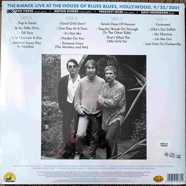The Knack (3) : Live At The House Of Blues (September 25, 2001) (2xLP, Album, RSD, Ltd, M/Print, Blu)