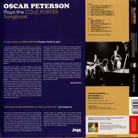 Oscar Peterson : Oscar Peterson Plays The Cole Porter Songbook (LP, Album, Ltd, Blu)