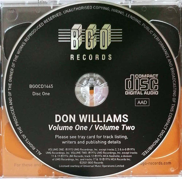 Don Williams (2) : Volume One / Volume Two / Vol. III (2xCD, Comp, RM)