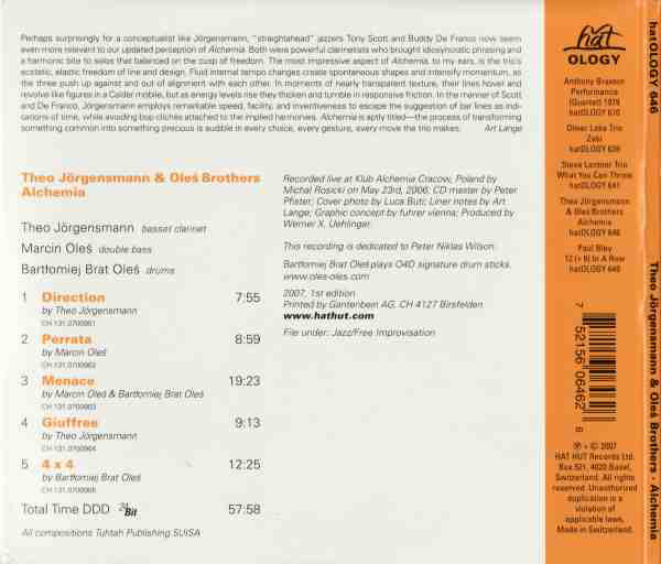 Theo Jörgensmann & Oleś Brothers : Alchemia (CD, Album)