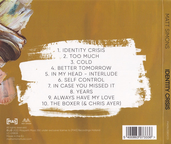 Matt Simons : Identity Crisis (CD, Album)