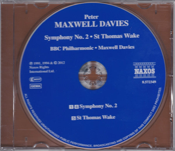 Peter Maxwell Davies, BBC Philharmonic : Symphony No. 2 & St Thomas Wake (CD, Comp, RE)
