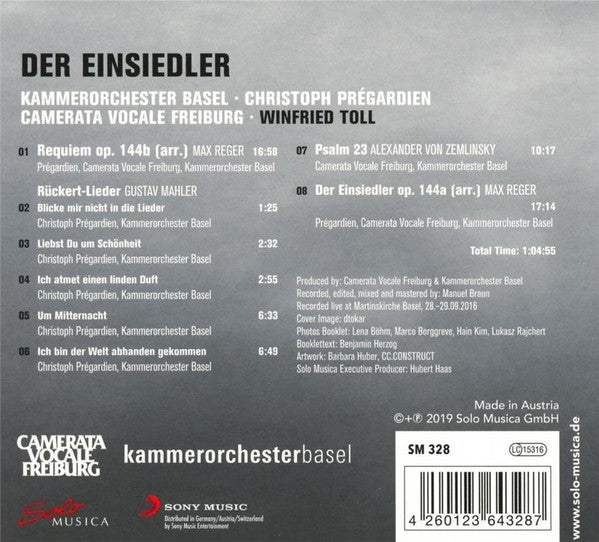 Kammerorchester Basel, Christoph Prégardien, Camerata Vocale Freiburg, Winfried Toll : Der Einsiedler (CD, Album)