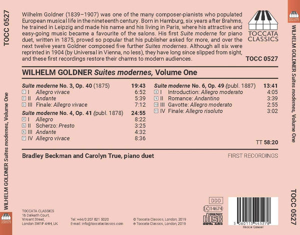 Wilhelm Goldner - Bradley Beckman And Carolyn True : Suites Modernes, Volume One (CD, Album)