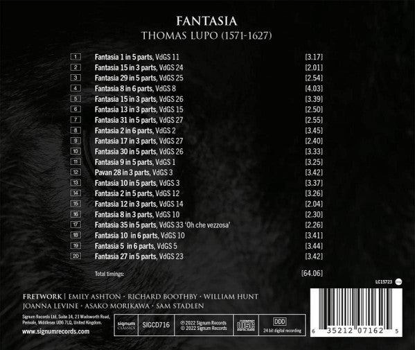 Thomas Lupo, Fretwork : Fantasia (CD)