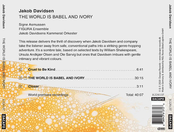 Jakob Davidsen : The World Is Babel And Ivory (CD, Album)