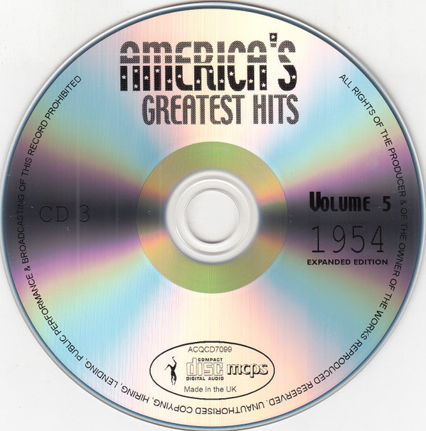 Various : America's Greatest Hits Volume 5 1954 (4xCD, Comp, S/Edition, Exp)
