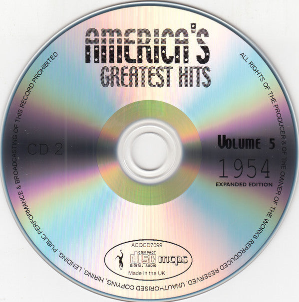 Various : America's Greatest Hits Volume 5 1954 (4xCD, Comp, S/Edition, Exp)