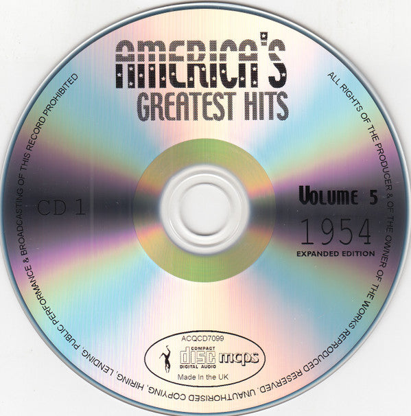 Various : America's Greatest Hits Volume 5 1954 (4xCD, Comp, S/Edition, Exp)