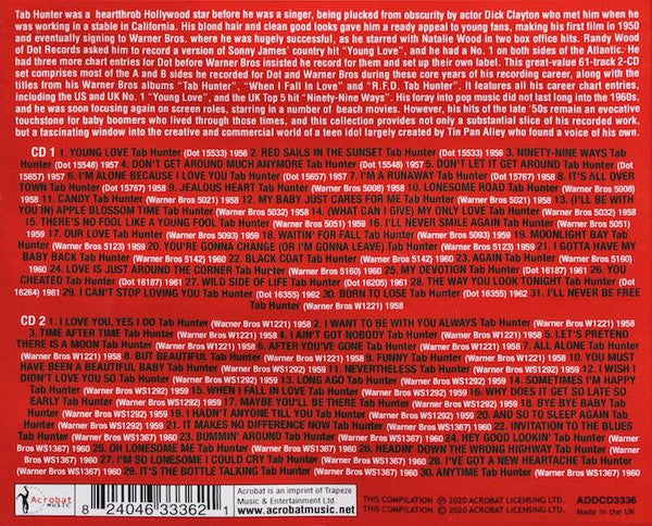 Tab Hunter : The Tab Hunter Collection 1956-62 (2xCDr, Comp)