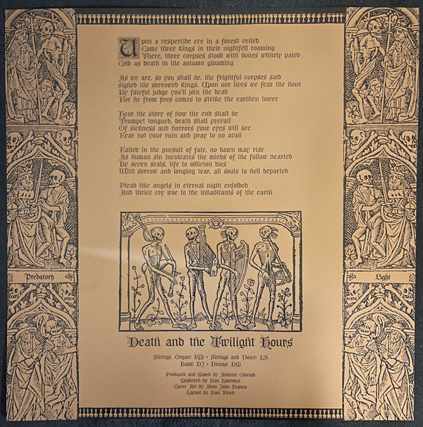 Predatory Light : Death And The Twilight Hours (LP, Album, Sil)