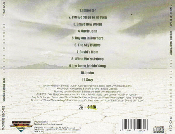Graham Bonnet Band : Day Out In Nowhere (CD, Album)