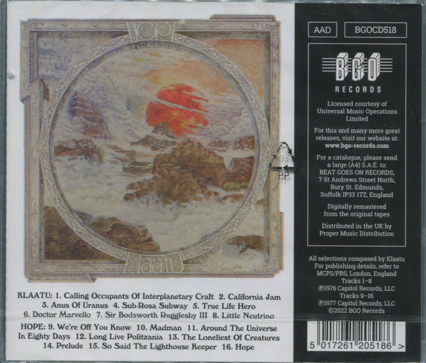 Klaatu : Klaatu / Hope (CD, Album, Comp, RE)