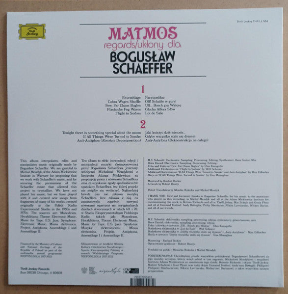 Matmos : Regards​/​Ukłony Dla Bogusław Schaeffer (LP, Album)