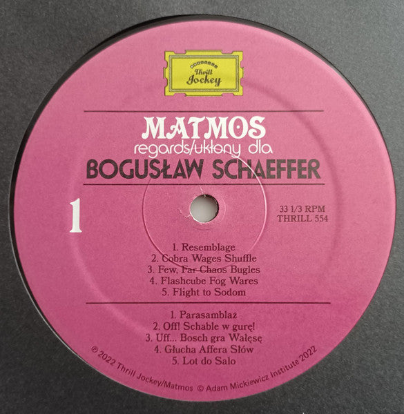 Matmos : Regards​/​Ukłony Dla Bogusław Schaeffer (LP, Album)