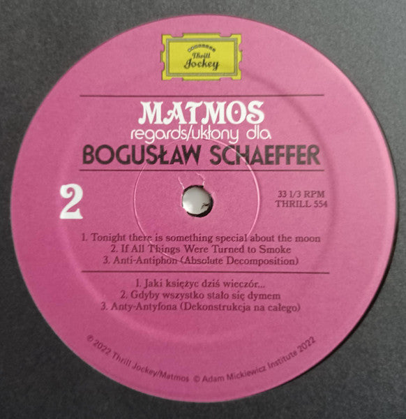 Matmos : Regards​/​Ukłony Dla Bogusław Schaeffer (LP, Album)