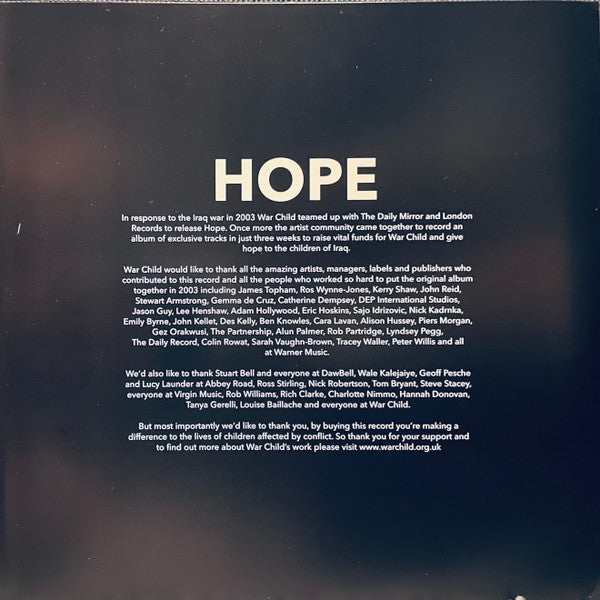 Various : War Child - Hope (2xLP, Comp, RE)
