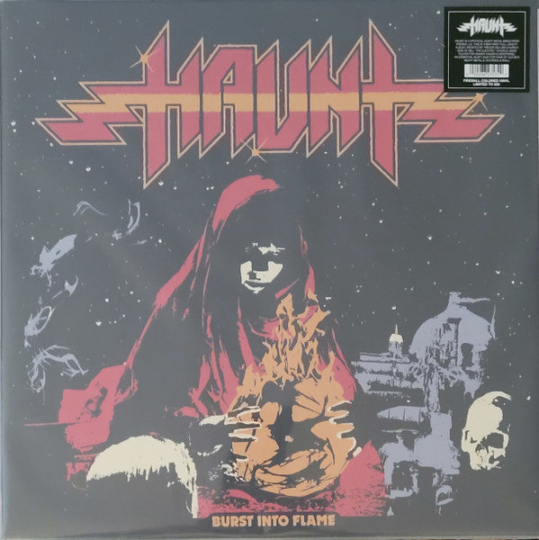 Haunt (7) : Burst Into Flame (LP, Album, Ltd, RE, Fir)