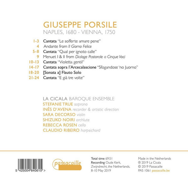 Giuseppe Porsile - Stefanie True, Inés d'Avena, La Cicala (2) : Mannaggia Amore - Cantatas For Soprano (CD)