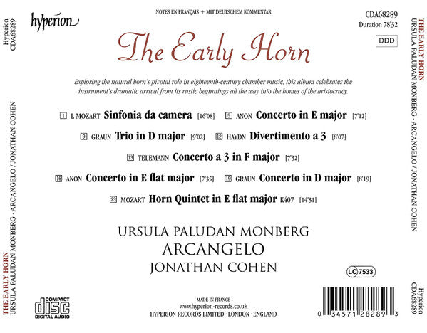 Ursula Paludan Monberg, Arcangelo, Jonathan Cohen (7) : The Early Horn (CD, Album)