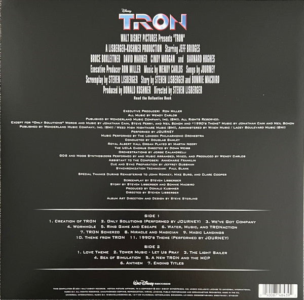 Wendy Carlos : Tron (Original Motion Picture Soundtrack)  (LP, Album, RE, 180)