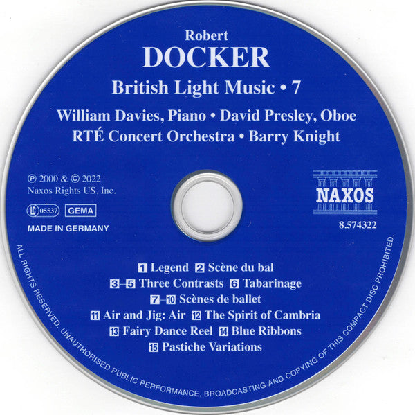 Robert Docker : Three Contrasts • Scènes De Ballet • Pastiche Variations (CD, Album, RE)