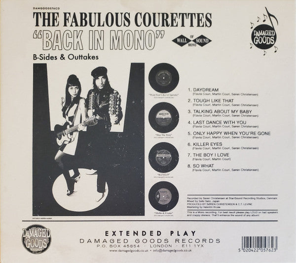 The Courettes : Back In Mono (B-Sides & Outtakes) (CD, MiniAlbum, Mono)