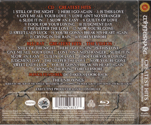 Whitesnake : Greatest Hits (Revisited Remixed Remastered MMXXII) (CD, Comp + Blu-ray + Dlx)