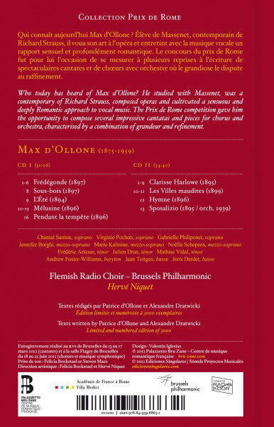 Max d'Ollone, Vlaams Radio Koor, Brussels Philharmonic, Hervé Niquet : Cantates, Chœurs Et Musique Symphonique (2xCD, Album, Club)
